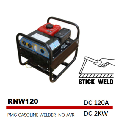 DC 2kw 170F Çubuk Kaynak Jeneratörü 3.6L Gaz Tankı 120A Orta Frekans