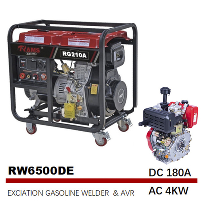 Uyarma Elektrikli Çalıştırma Motoru Tahrikli Kaynakçılar Dizel AC 4kw 180A