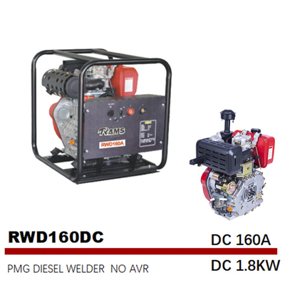 DC 1.8kw 3.5L Tek Fazlı Dizel Jeneratör Orta Frekans