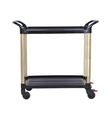 Sağlam Yemek Catering Katlanabilir Arabası Arabası 120KG SESSİZ 2 Katlı Platform Arabası