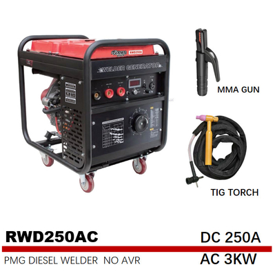 75V RWD250AC 250A Ark Kaynak Jeneratörleri 531cc 3kw Benzinli Jeneratör