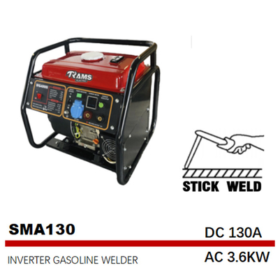 50HZ 130A Taşınabilir Benzinli Kaynakçı SMAW çubuk kaynak Makinesi 33kg Ağırlık