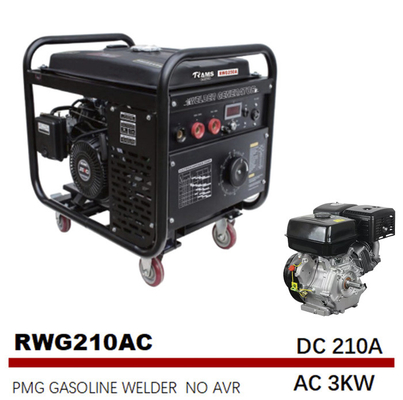 AC 3kw Petrol 210A Manuel Metal Ark Kaynak Ekipmanları 15HP Motor Kaynak Makinesi