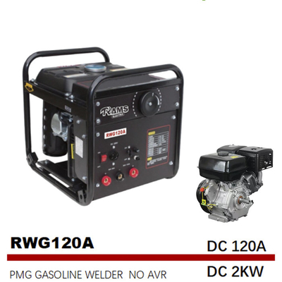 MMA120A Benzinli Motor Tahrikli Kaynak Makineleri 3.6 L Yakıt Deposu PMG Tip A