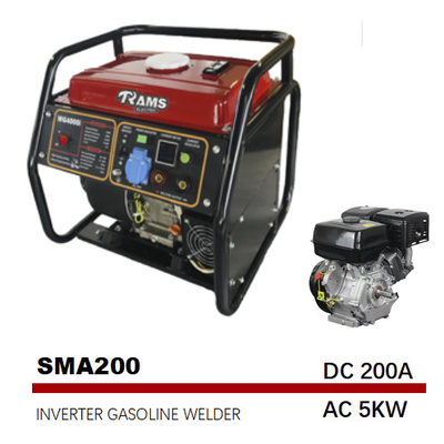 AC 5 kw 200A Taşınabilir Benzinli Motor Tahrikli Kaynakçılar 420cc El Başlatma Jeneratörü