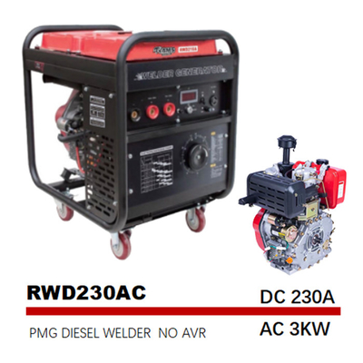 190FE Motor Ark Dizel Ac Dc Kaynakçı Jeneratör 230A Elektrikli start