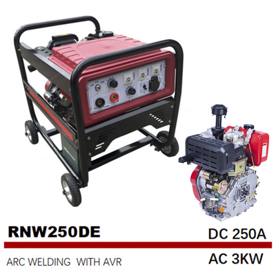 DC AC 3KW 250 A Ark Kaynak Jeneratörü Orta Frekans 12.5L Tank kaynakçı