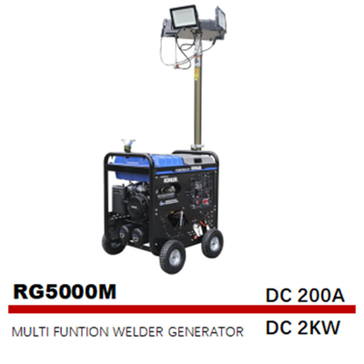 5000W 50Hz 4 In I Çok Fonksiyonlu Kaynakçılar Hava Kompresörü Aydınlatma Kulesi Jeneratörü