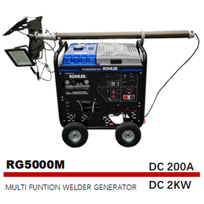 5000W 50Hz 4 In I Çok Fonksiyonlu Kaynakçılar Hava Kompresörü Aydınlatma Kulesi Jeneratörü