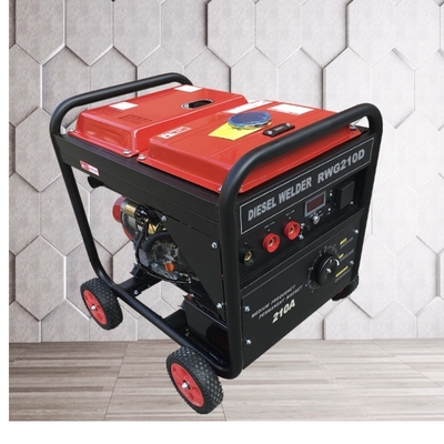 75V 210A Ark DİZEL Powered Motor Tahrikli Kaynakçılar 25L Tank Orta Frekans
