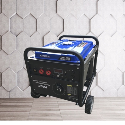 DC 2kw 250A Çubuk Kaynak Jeneratörü 75V Tank 25L Benzinli Çubuk Kaynakçı